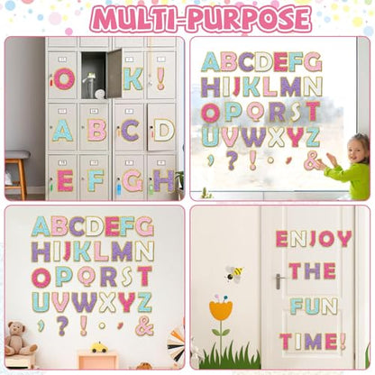 150 PCS Large 6" Bulletin Board Letters Set, Preppy Patch Party Pastel Classroom Alphabet Cutout Letter for Bulletin Board Display Home School, A Great Helper to Inspire Students' Learning Interest - style: Pastel Patch