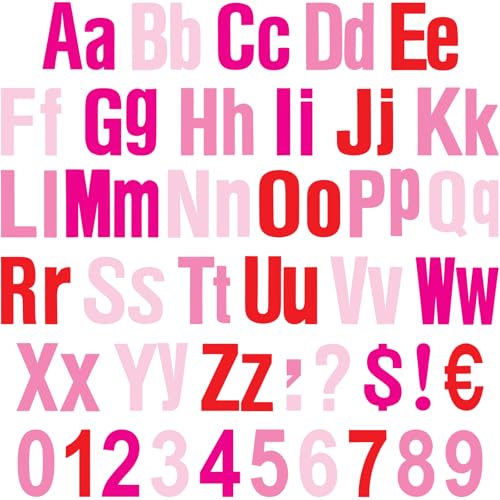 Tenare 134 Pcs 5 Inch Bulletin Board Letters Colorful Alphabet Letters Numbers and Punctuation Cutouts for Bulletin Board Wall Set for Display Chalkboard Back to School Favors(Gradient Red) - color: Gradient Red