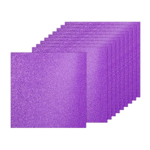 PATIKIL 20Sheets Purple Glitter Cardstock, 12x12In Glitter Paper Card Stock Shiny Scrapbook 250gsm Sparkly Paper Large Shimmer for Crafts Scrapbook DIY Art Wedding Party - color: Purple, size: 12x12In