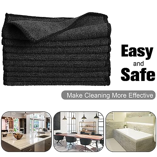 Tanlade Cleaning Cloth Dry Erase Cloth Cleaning Rags Reasonable Kitchen Towels Microfiber Towels Cars Wash(6 x 6 Inch,Black,30 Pcs) - color: Black, size: 6 x 6 Inch
