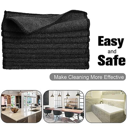 Tanlade Cleaning Cloth Dry Erase Cloth Cleaning Rags Reasonable Kitchen Towels Microfiber Towels Cars Wash(6 x 6 Inch,Black,30 Pcs) - color: Black, size: 6 x 6 Inch