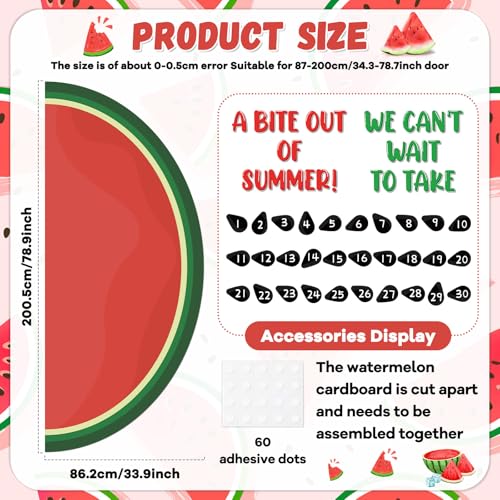 Summer Watermelon Bulletin Board Door Decorations Countdown to Summer Bulletin Board Set Fruit Watermelon Paper Cutouts for Teacher Student Classroom Home Office Nursery Door Wall Chalkboard Decor