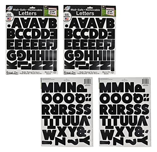 Large Alphabet Numbers and Letters Stickers Perfect for Businesses, Walls, Painted Surfaces, Foam Boards, Poster Boards and School Projects! (Black Letters 2 Pack) - color: Black Letters 2 Pack