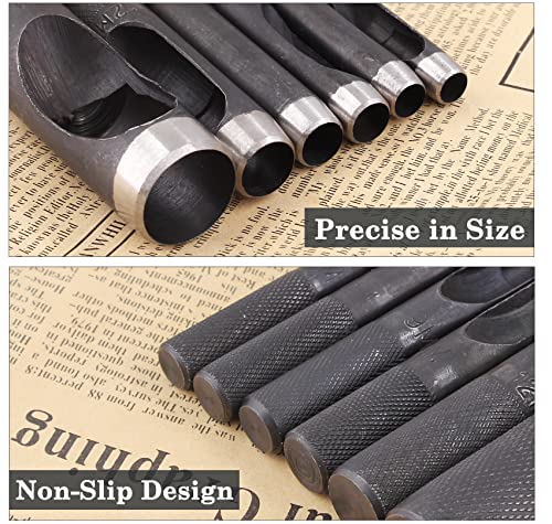 Bivethoi 9mm Gasket Punch, Carbon Steel Hollow Hole Cutter Tool, Watch Band Leather Hole Punch for Belts Fabric Canvas Paper Plastic Craft (Metric) - size: 9mm