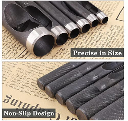 Bivethoi 9mm Gasket Punch, Carbon Steel Hollow Hole Cutter Tool, Watch Band Leather Hole Punch for Belts Fabric Canvas Paper Plastic Craft (Metric) - size: 9mm