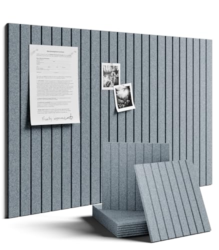 Fluxynara Large Felt Bulletin Board 36"x24" Cork Board Alternative - 6 Pack with 32 Safe Removable Adhesive Tabs, Cork Boards for Walls Cork Board for Home Office Classroom Pin Board-Blue Gray - color: Blue Gray, size: Fine-stripe 6-pack