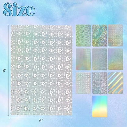 30 Sheets Holographic Cardstock Paper Sheets 250gsm/92lb 6×8inch | Shiny Iridescent Mirror Paper For Arts and Crafts, Decorative, Weddings & Birthdays Invitations, Scrapbook Supplies - style: Holographic