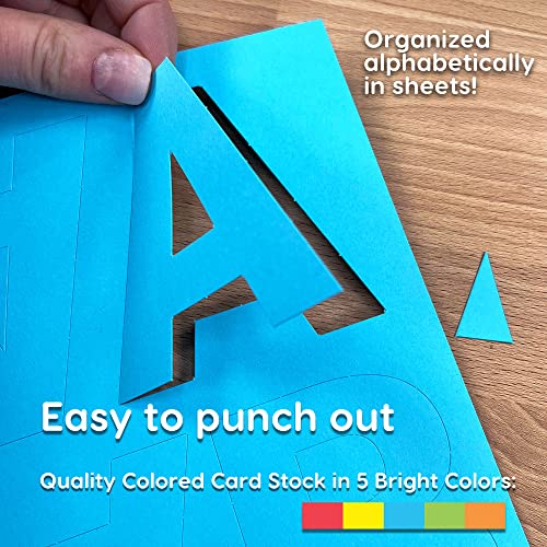 Combo Pack Large & Small Bulletin Board Letters & Numbers, Bright Multicolored 1.5 & 3 in. US Made Capital Alphabet Letters, Numbers, Punctuation for Posters, Bulletin Boards, Classroom (710 pc)