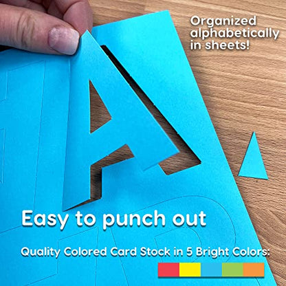 Combo Pack Large & Small Bulletin Board Letters & Numbers, Bright Multicolored 1.5 & 3 in. US Made Capital Alphabet Letters, Numbers, Punctuation for Posters, Bulletin Boards, Classroom (710 pc)
