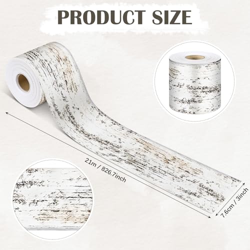 Outus 68ft Vinatge Frame Bulletin Board Border Die-Cut Straight Rolled Picture Frame Border Trim for School Classroom Bulletin Board Decoration for Chalkboard Home Office Party Deco(Distressed White) - style: Distressed White