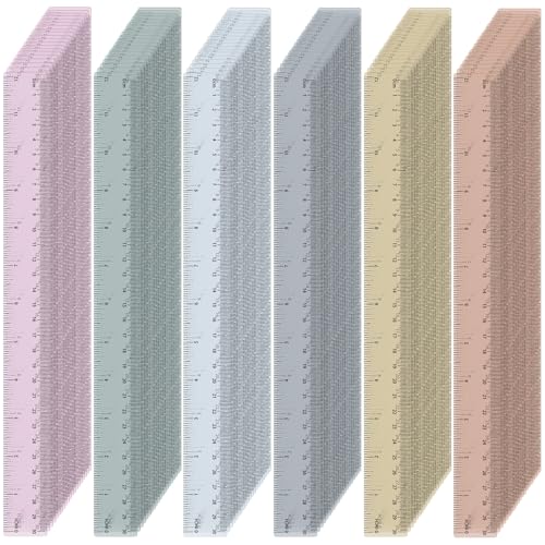 120 Pcs Clear Plastic Ruler Bulk 12'' Colorful Ruler for Classroom with Inch Centimeter for Teacher Student Back School Office Supplies Tool Operation Measuring Drawing(Morandi Color) - color: Morandi Color
