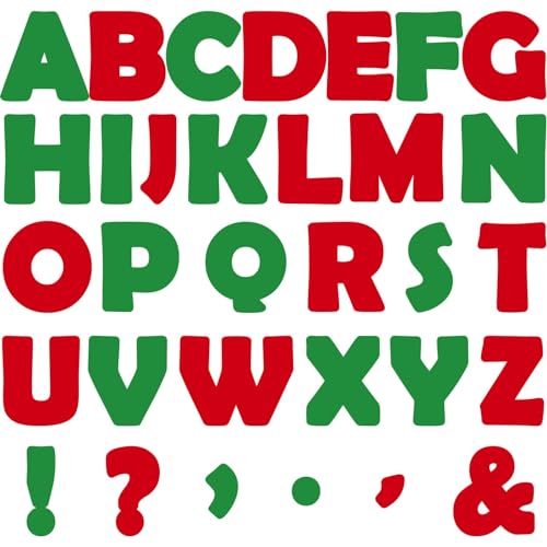 Qyeahkj 150 PCS Large 6" Font Christmas Bulletin Board Letters for Classroom, Red and Green Letters Bulletin Board Christmas Decorations for Xmas Home School Classroom Alphabet Poster Wall Decor - style: Christmas Red & Green