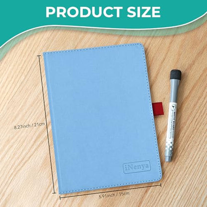 A5 Pocket White Board - Double-Sided Dry Erase Board 8x6 inch - Ultra-Thin 0.3" Portable Whiteboard with Markers & Erase | Anti-Ghosting Surface for Office Home School Student (Double-A5 Blue) - size: Double-A5 Blue