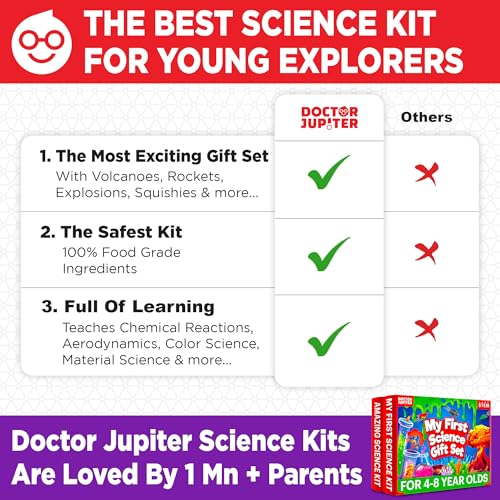 Doctor Jupiter My First Science Gift Set for Kids Ages 4+ | Birthday Gift Ideas for 4-5-6-7-8 Year Old Boys & Girls | STEM Learning & Education Toys - style: Amazing Science Gift Set: 4+