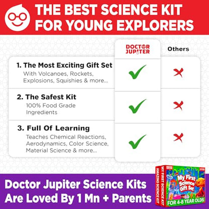 Doctor Jupiter My First Science Gift Set for Kids Ages 4+ | Birthday Gift Ideas for 4-5-6-7-8 Year Old Boys & Girls | STEM Learning & Education Toys - style: Amazing Science Gift Set: 4+