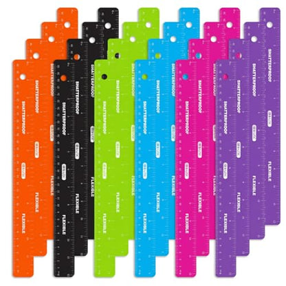 BAZIC Products Shatterproof Flexible Plastic Ruler, 12 in (30 cm), Dual-Scale Ruler, for School Office Measuring, Box of 24 - size: 24-Pack