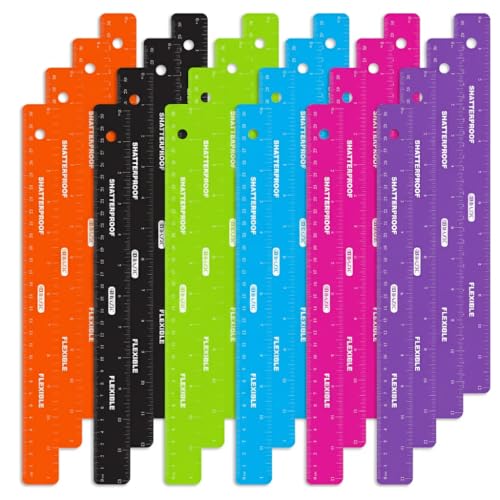 BAZIC Products Shatterproof Flexible Plastic Ruler, 12 in (30 cm), Dual-Scale Ruler, for School Office Measuring, Box of 24 - size: 24-Pack