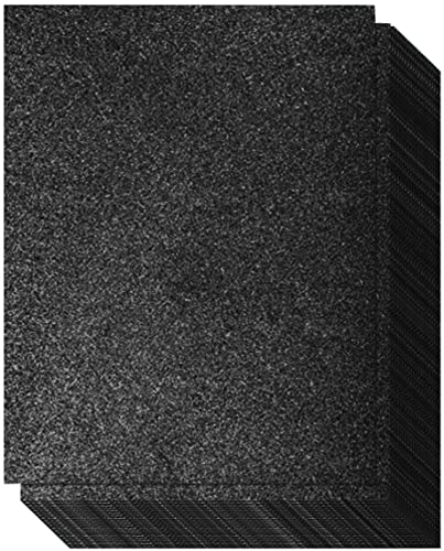 Black Glitter Cardstock - One-sided - Non-Adhesive - 20 Pack - 8.5 x 11 Inches - Premium Glittery Sheets for DIY Crafts, Art Projects, Party Decor, Gift Box Wrapping - Green Sparkling Paper | 250GSM - color: Black