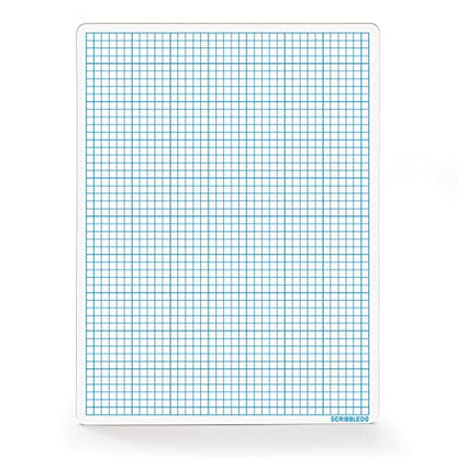 SCRIBBLEDO Dry Erase Graph Whiteboard 9" x 12" Double Sided Dry Erase Board with Grid for Home, School, Classroom, Kids and Students Portable Grid Board for Graphing and Geometry