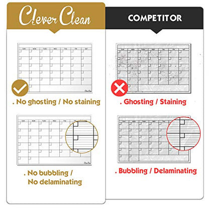 Large Dry Erase Wall Calendar - 24"x 36" Undated Monthly Calendar for Home, Office, Classroom - Reusable Laminated Task Organizer - color: White 24"x36"