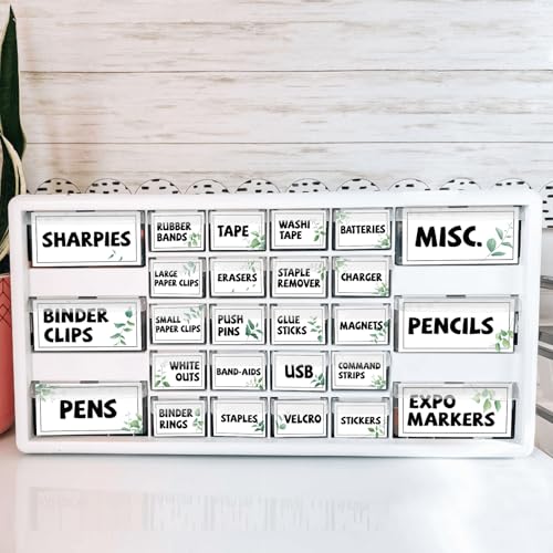 42 Pieces Teacher Toolbox Labels Tool Box Storage Label Classroom Supply Decor for Back to School Teachers Classroom Organization (Greenery) - style: Greenery
