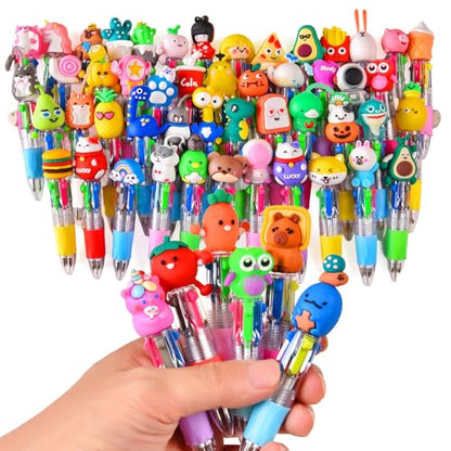 60Pcs Mini Multicolor Pens in One 4-in-1, Cute Pens Bulk for Party Favors, Back To School Gifts Delightful Ballpoint Pen Classroom Prizes - style: 60pcs-2