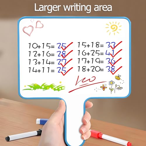 Dry Erase Paddles Handheld with Erasers Portable Double Sided Whiteboard Answer Board Auction Paddles for Students Teachers Classroom Office (Blue) - color: Blue