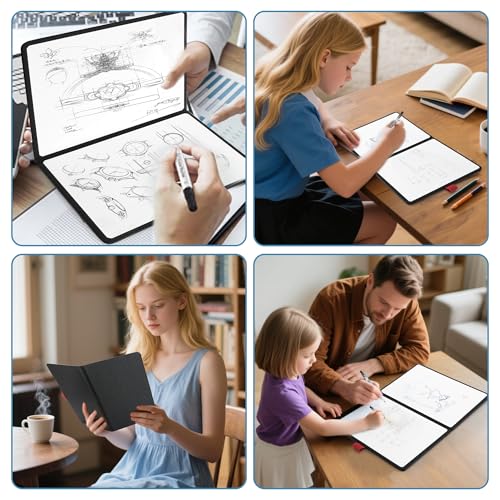 A5 Pocket White Board - Double-Sided Dry Erase Board 8x6 inch - Ultra-Thin 0.3" Portable Whiteboard with Markers & Erase | Anti-Ghosting Surface for Office Home School Student (Double-A5 Pink) - size: Double-A5 Pink