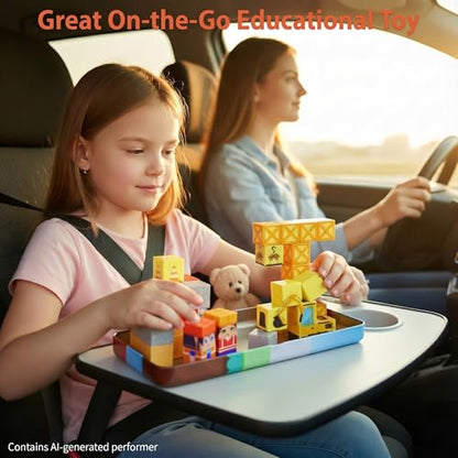 Magnetic Building Blocks 38 Pieces STEM Toy Set Ages 3-8 | Strong magnets, Portable Travel, Safe STEM Construction, Storage Box, Screen-Free, Back-to-School Preschool Gift Boys Girls - style: Construction Block-38pcs