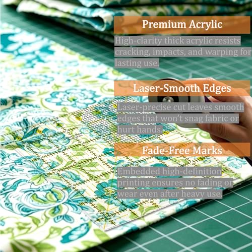 6-1/2" x 6-1/2" Non-Slip Square Quilting Ruler (6.5''×6.5'') - size: 6.5''×6.5''