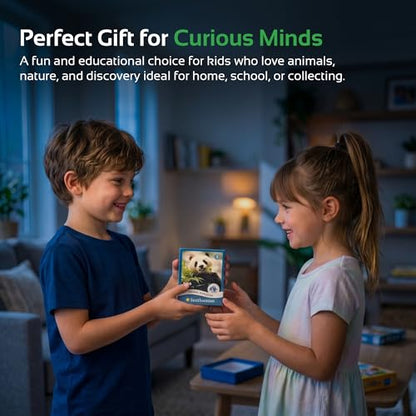Parkside Curiosity Cards - Animal Kingdom Collectible Trading Cards - 50 Wildlife Flash Cards for Girls & Boys - STEM Learning Flashcards for Kids with Smithsonian Zoo Animal Facts - Made in USA