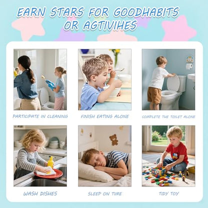 교실 및 아동용 자석 보상 병 - 스타 자 인센티브 시스템, 토큰이 있는 배변 훈련 차트, 행동 관리 도구, 남아 및 여아용