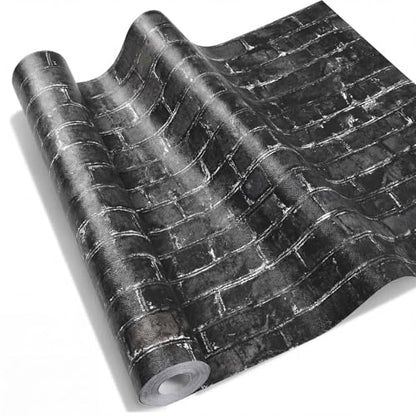 Breling Black Non-Woven Brick Bulletin Board Roll Heavy Duty Reusable Waterproof Erasable Bulletin Board 24inch*60ft Fade Resistant Wrinkle Resistant Poster Fabric Background Roll for Classroom - color: Black
