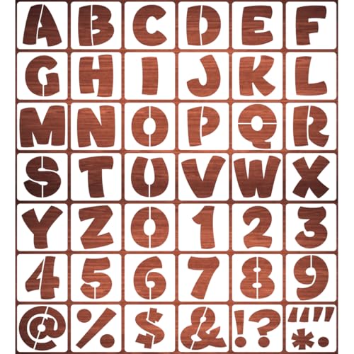 9 Inch Letter Stencils for Painting - 42 Pack Alphabet Letter and Number Stencil Templates with Signs for Painting, Reusable Letters and Numbers Stencils for Chalkboard Wood Signs & Wall Art - size: 9 Inch