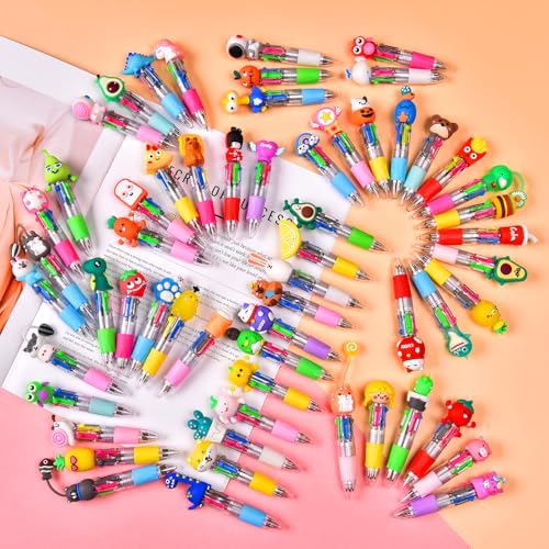 60Pcs Mini Multicolor Pens in One 4-in-1, Cute Pens Bulk for Party Favors, Back To School Gifts Delightful Ballpoint Pen Classroom Prizes - style: 60pcs-2