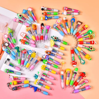 60Pcs Mini Multicolor Pens in One 4-in-1, Cute Pens Bulk for Party Favors, Back To School Gifts Delightful Ballpoint Pen Classroom Prizes - style: 60pcs-2