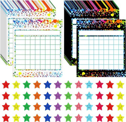 Utron 80 Pack Reward Chart for Kids, Incentive Chart Behavior Chart for Kids at Home, 2 Designs with 2160 Star Sticker, Kids Chore Chart, Sticker Chart for Kids Behavior