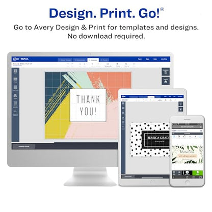 Avery Printable Postcards, 4.25" x 5.5", Matte White, 200 Blank Postcards for Inkjet Printers (8387) - size: 4.25" x 5.5"