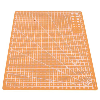 VILLCASE A4 Double-sided Cutting Mat for Crafts and Artist Carving, Orange Small Craft Cutting Board 30×22cm, Precision Sewing and DIY Work Mat for Hobbyists