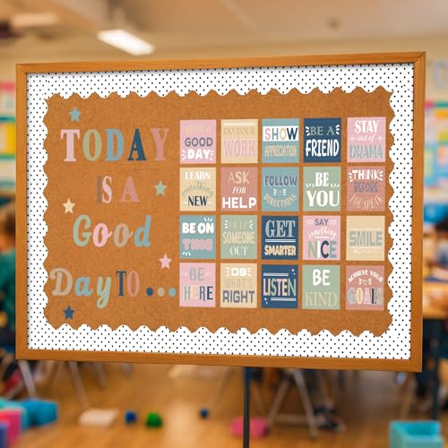 Classroom Bulletin Board Set Boho Motivational Today is a Good Day Decoration Retro Boho Inspirational Reading Welcome Back to School Bulletin Board Cutouts for Office Chalkboard Wall Door Decor - style: Boho