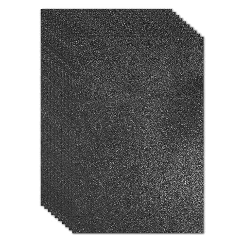 PATIKIL 2mm(1/10") Thick Adhesive Glitter Foam Sheet 16x24inch(40x60cm) Black, EVA Shiny Foam Board for Craft, 6 Pcs - color: Black