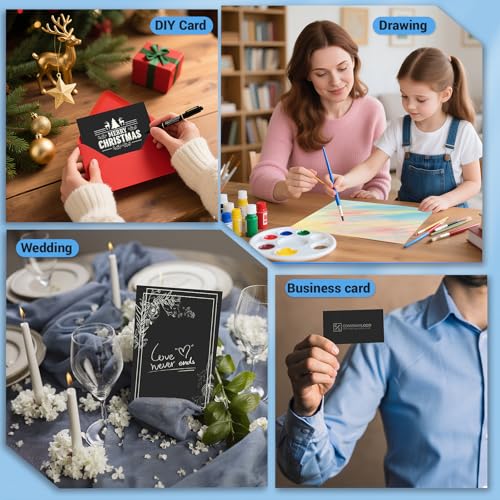 Cardstock Paper, Black Cardstock 8.5x11, 120 Sheets Card Stock, 200GSM Thick Printer Paper 8.5x11, Black Blank Card Stock Paper for Greeting Cards, DIY Cards, Wedding Invitation, Postcards - color: Black, size: 8.5x11 IN-120 Sheets