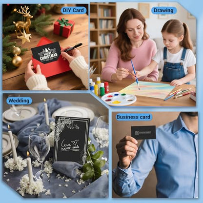 Cardstock Paper, Black Cardstock 8.5x11, 120 Sheets Card Stock, 200GSM Thick Printer Paper 8.5x11, Black Blank Card Stock Paper for Greeting Cards, DIY Cards, Wedding Invitation, Postcards - color: Black, size: 8.5x11 IN-120 Sheets