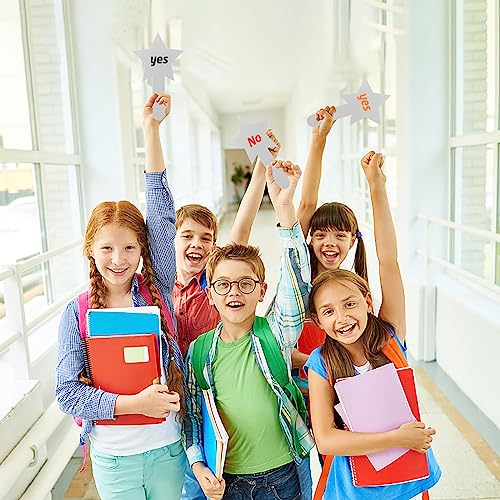 50 Pieces Star Shape Dry Erase Answer Paddles Handheld Double Sided Paddles Mini White Boards Small Dry Erase Board Auction Paddles for Students Teacher Classroom Bidding Voting Score Boards