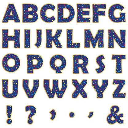 150 PCS Large 6" Bulletin Board Letters Set, Blue with Colorful Polka Dot Classroom Alphabet Cutout Letter for Bulletin Board Display Home School, A Great Helper to Inspire Students' Learning Interest - style: Blue Polka Dot