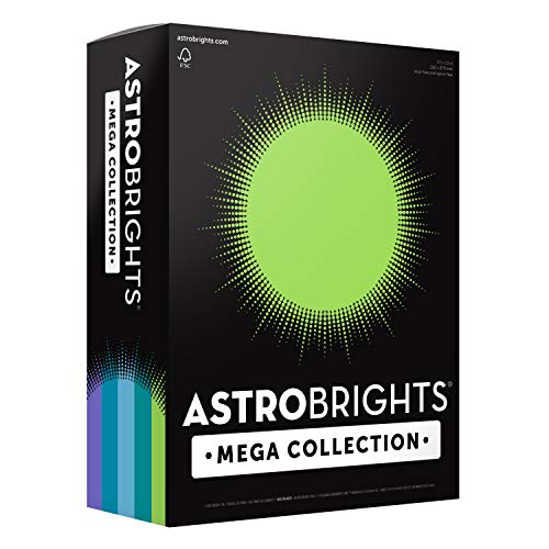 Astrobrights Mega Collection, Colored Cardstock,"Frosty" 5-Color Assortment, 320 Sheets, 65 lb/176 gsm, 8.5" x 11" (91689)