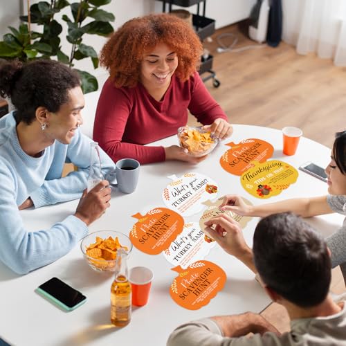 COCHIE Thanksgiving Games for Family Party Adults Office Large Groups, What is Your Turkey Name Games, Autumn Photo Scavenger Hunt Game, Fall This or that Classroom Activities (Pumpkin) - style: Pumpkin