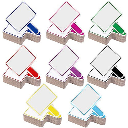 Crtiin 40 Pcs Colorful Dry Erase Paddles Auction Paddles Mini Dry Erase Board Small Handheld Double Sided Whiteboard Quick Response Answer Board for Student Teaching Classroom (Multi Color)
