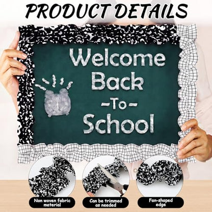 Mooliwe 4 Rolls 40ft Ruffled Black and White Bulletin Board Border for Classroom Fabric Decorate Bulletin Board Trim for Back to School Classroom Teacher Desks Doors Walls Decorations Essentials - style: Popular Styles