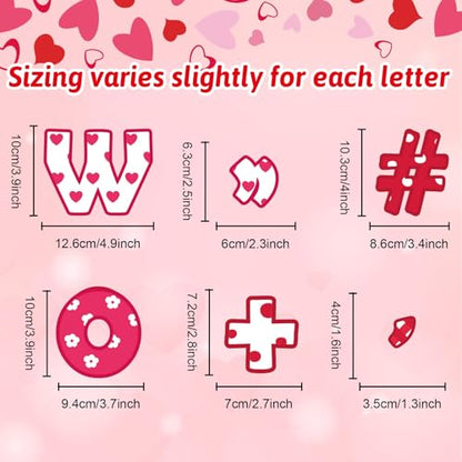 260pcs Bulletin Board Letters Valentine’s Day Bulletin Decorations Alphabet Numbers Letters Combo Pack Set Bulletin Board Block Accents Cutouts for Classroom Students Kids - style: Valentine’s Day